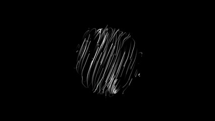 Beautiful illustration of sphere shape with white arcs on plain black background