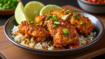 Fototapeta premium Crispy spicy and fresh a flavorful feast