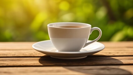 Obraz premium A moment of tranquility with a warm cup of coffee
