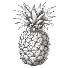 Obraz premium Line art drawing of pineapple