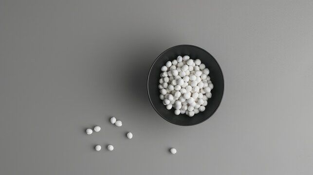 Fox Nut makhana white top angle shot with black bowl table top shot