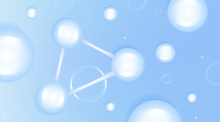 Hyaluronic acid and Niacinamide hair and skin solutions ad, blue collagen serum drop with cosmetic advertising background ready to use, illustration vector.