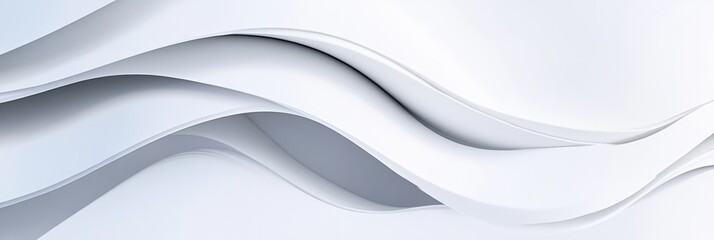 Obraz premium A minimalist design with flowing white waves, symbolizing movement, fluidity, technology, innovation, and abstract beauty.