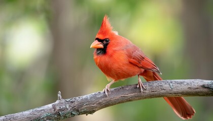 Red Cardinal on a Branch: Stunning Bokeh Background Highlighting Nature's Beauty