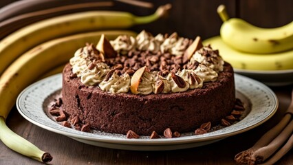 Deliciously tempting chocolate cake with a hint of banana