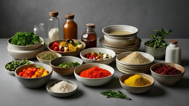  A vibrant array of spices and ingredients ready for culinary creation