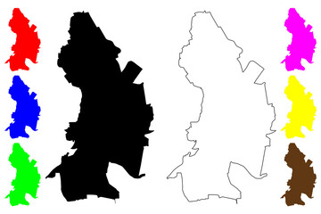 Moers City (Federal Republic of Germany, North Rhine-Westphalia) map vector illustration, scribble sketch City of Moers map © danlersk