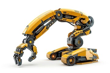 Fototapeta premium Robotic arm. Futuristic industrial workforce. Isolated on white background. Generative Ai