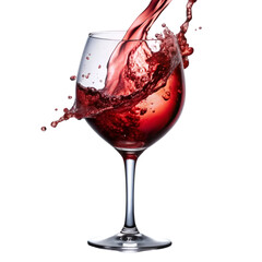 Elegant Wine Glass with Red Wine Splash