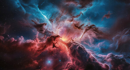 The heart of the universe with Cosmic Inferno a breathtaking digital artwork that captures the raw beauty and power of deep space phenomena. vibrant nebula in stunning detail, Generative AI
