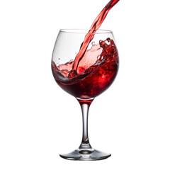 Elegant Wine Glass with Red Wine Splash