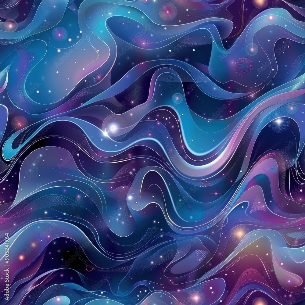 Canvas Prints abstract cosmic waves background with swirling colors