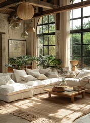 Obraz premium Luxury English Country House Living Room