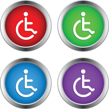 PWD Icon on a Rounded and Metallic Background Collection