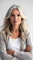 Portrait of a Mature Woman with Gray Hair