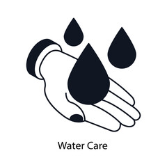 Water Care Isometric outline style icon. Symbol on White background EPS 10 File 