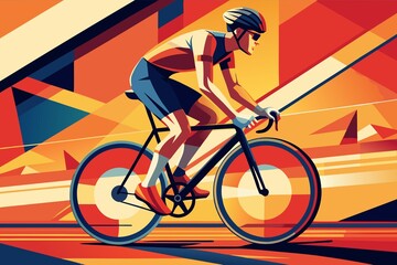 Fototapeta premium cyclist on a bike