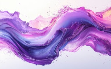 Ethereal Elegance: Lavender and Mint Abstract Painting on White Background