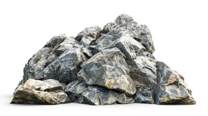 Mountain cliff rock isolated on white background