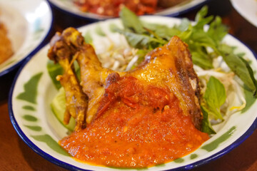 The delicious food of Indonesian traditional food in Purwokerto City, Central Java, Indonesia. It was taken on August 1, 2024 by a professional. It's a nice food with Indonesian culture