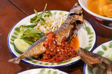 The delicious food of Indonesian traditional food in Purwokerto City, Central Java, Indonesia. It was taken on August 1, 2024 by a professional. It's a nice food with Indonesian culture