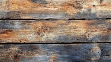 Naklejka premium Vintage Rustic Wooden Plank Background with Distinct Grain and Aged Patina for Texture and Design Elements