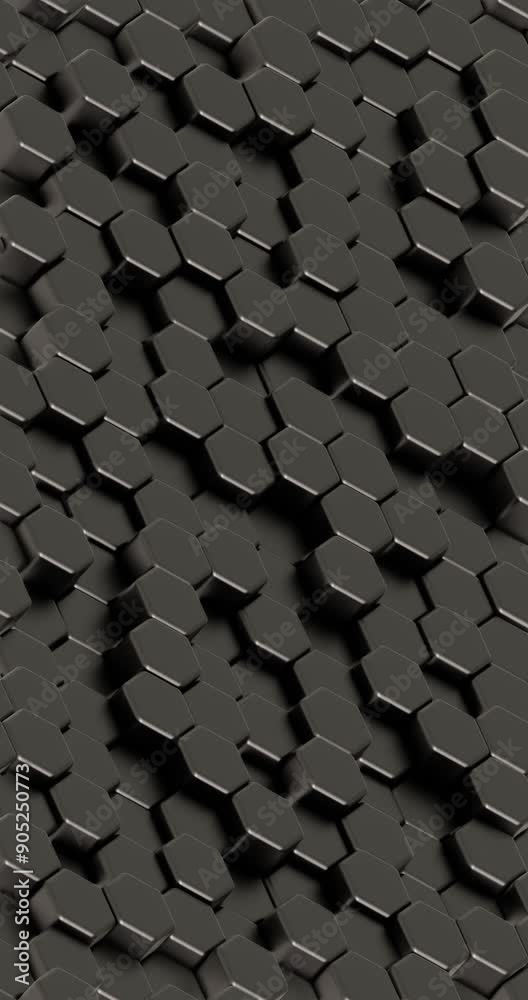 Poster Colorful Illuminated Hexagonal Pattern on a Dark Background

