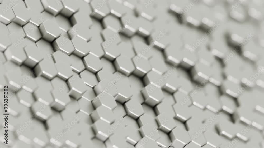 Aufkleber Abstract Hexagonal Pattern with Colorful Highlights on a Light Background