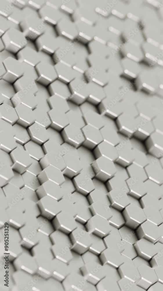 Poster Abstract Hexagonal Pattern with Colorful Highlights on a Light Background