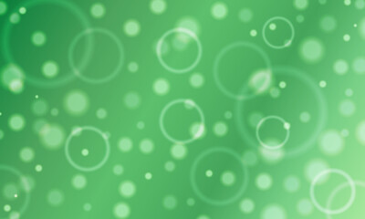Abstract light bokeh soft green background. Shiny bright circle bubbles.