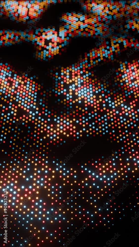 Aufkleber Abstract World Map with Colorful Dots on Black Background

