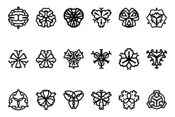 Decorative ornament shape icon set
