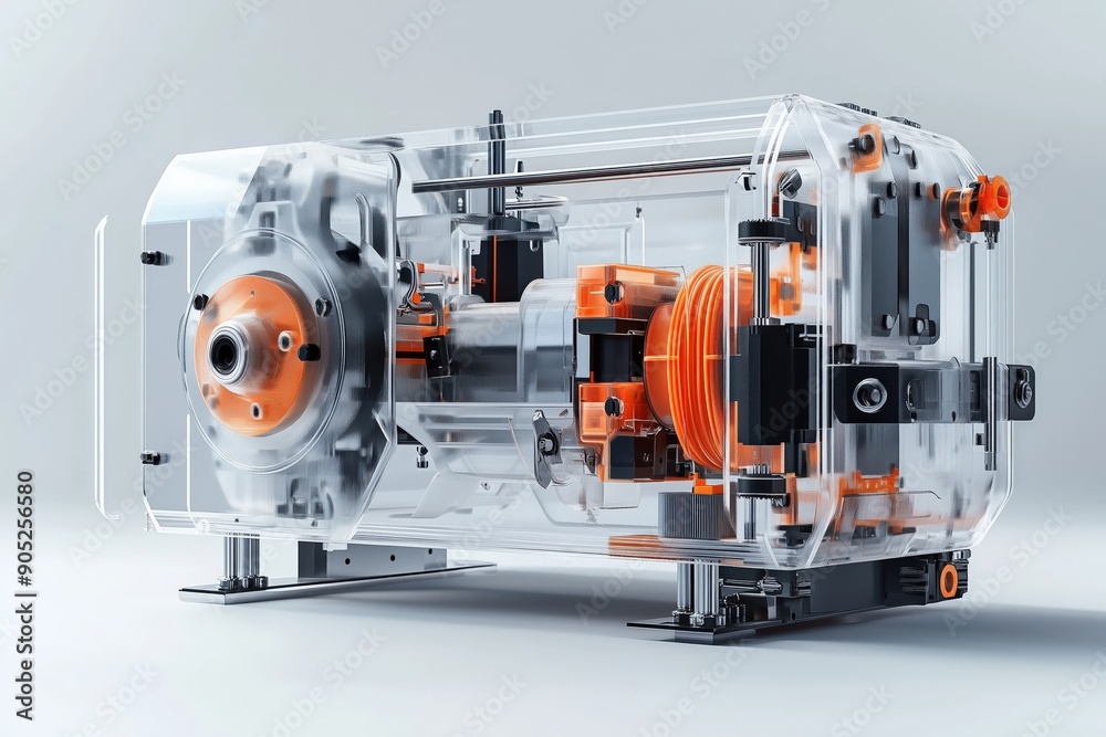 Wall mural basic cross-section of a 3d printer, [3d printer], [manufacturing equipment], no logo, no trademark,