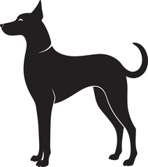 dog standing silhouette vector illustration