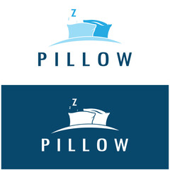 Creative logo designs for pillows, blankets, bed sheets and beds, sleep, zzz, clock, moon and stars.