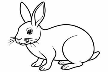 rabbit line art vector, rabbit outline icon