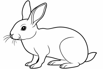 rabbit line art vector, rabbit outline icon