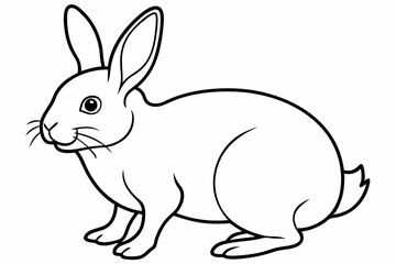 rabbit line art vector, rabbit outline icon