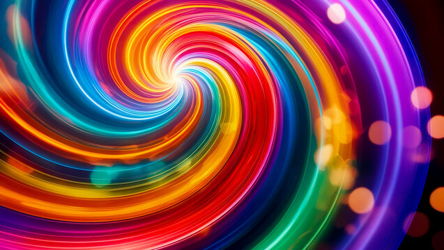 Abstract neon pink blue and orange glowing swirl background, Futuristic neon swirl and lines background, Colorful abstract pattern background