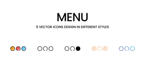 Menu icons set vector stock illustration