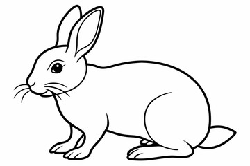 rabbit line art vector, rabbit outline icon