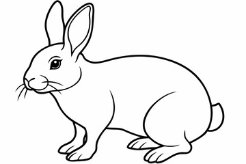 rabbit line art vector, rabbit outline icon