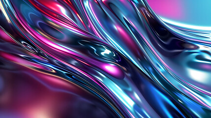 Fototapeta premium Abstract Swirling Metallic Liquid with Vibrant Colors