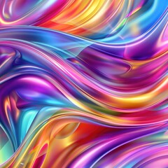 Obraz premium Abstract image of colorful waves with smooth, flowing lines. Blurred gradient background. Concept of motion, fluidity, and modern design.