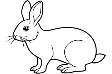 rabbit line art vector, rabbit outline icon