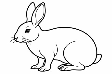 rabbit line art vector, rabbit outline icon