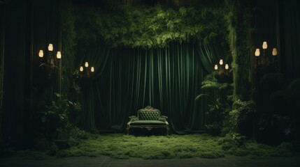 Enchanted Forest Setting with Ornate Chair
