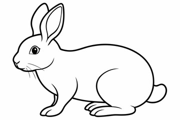 
rabbit line art vector illustration, Cute bunny rabbit outline, easter bunny line art vector
