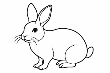 
rabbit line art vector illustration, Cute bunny rabbit outline, easter bunny line art vector
