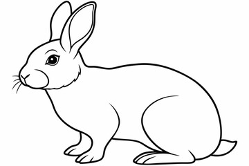 
rabbit line art vector illustration, Cute bunny rabbit outline, easter bunny line art vector
